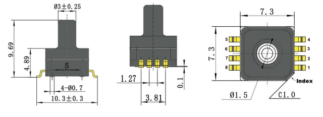 5V 700kPa استشعار الناتج التناظري تضخيم الضغط الجوي 0
